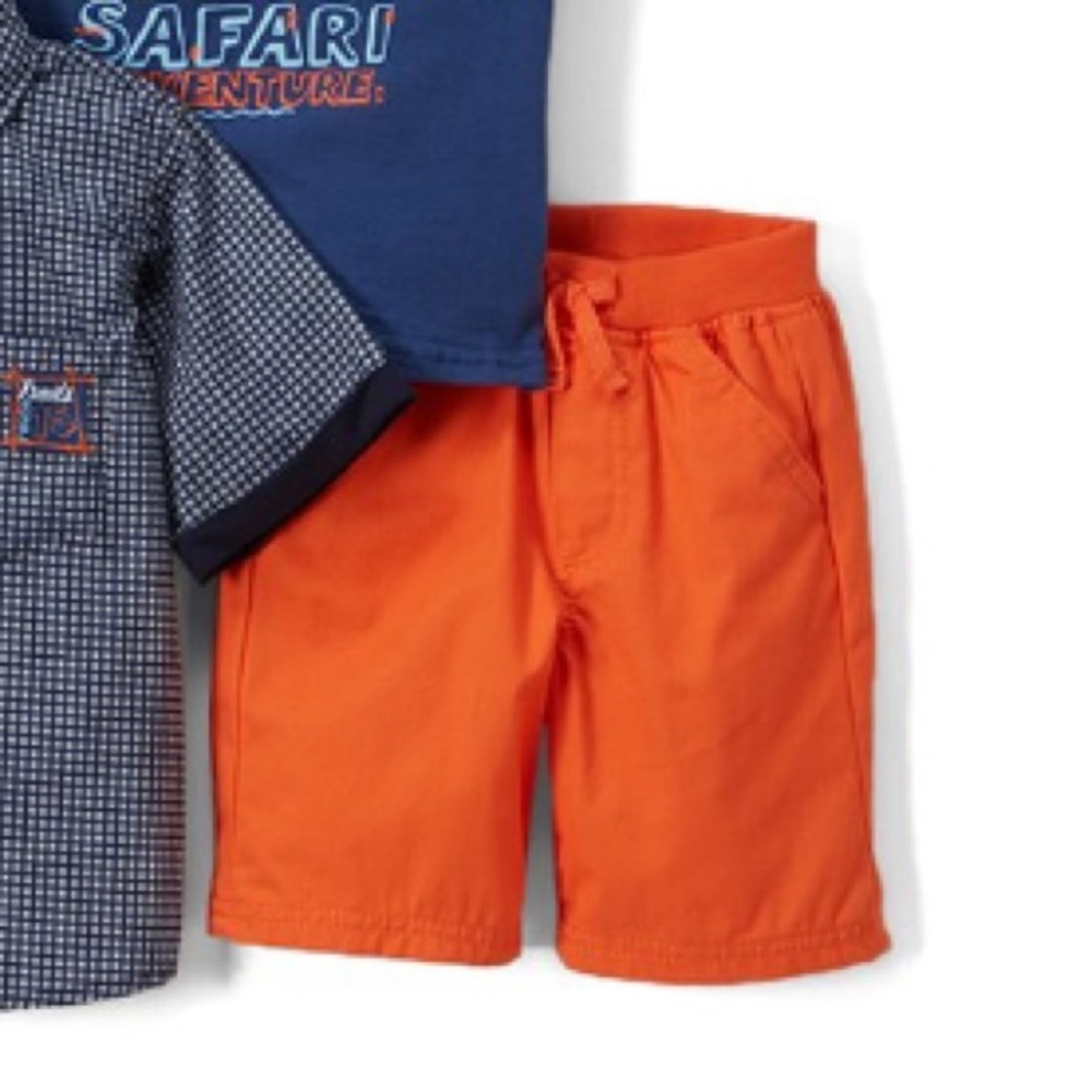 Boy’s Navy & Orange Safari Adventures Shorts Set - Picture 4 of 5
